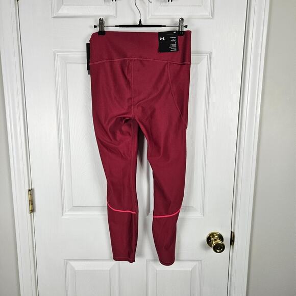Under Armour NWT Heat Gear No Slip Compression Leggings Womens Size M Ankle Red - Picture 6 of 6